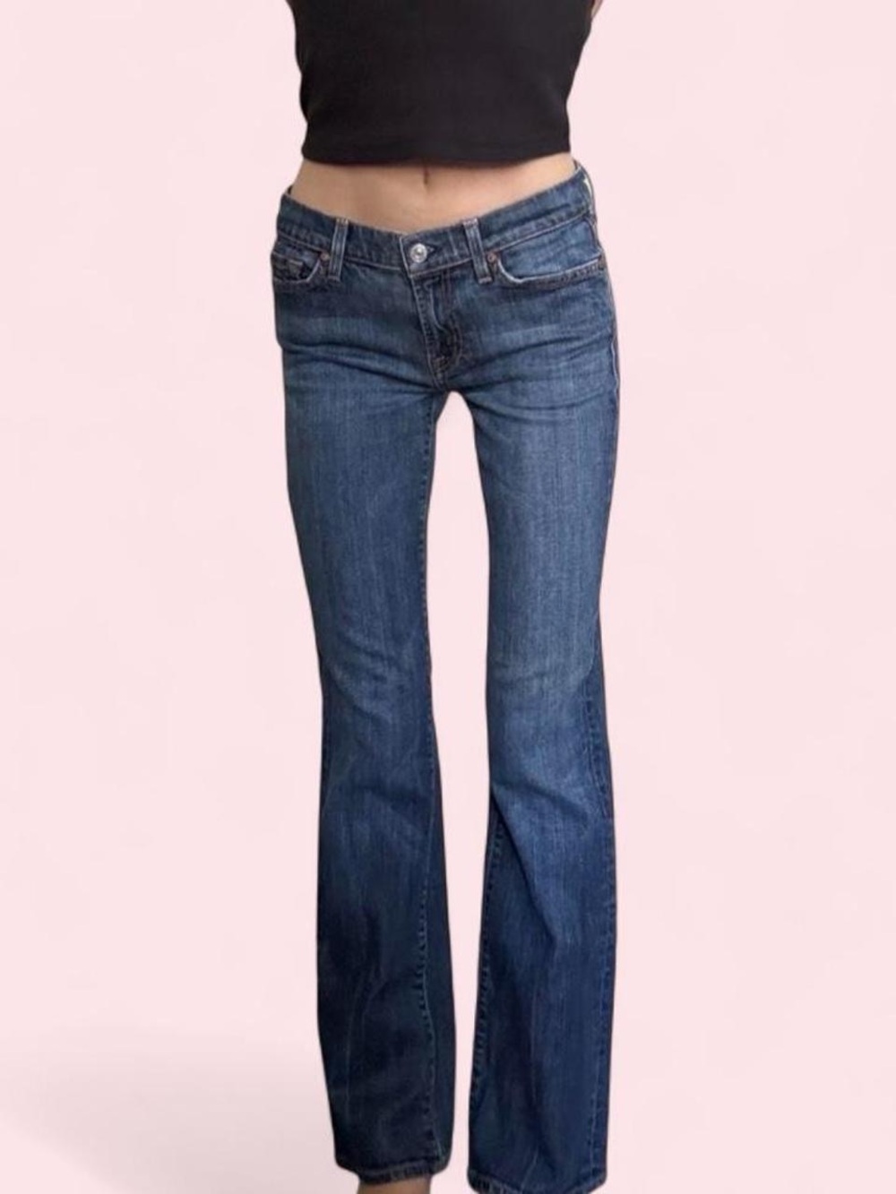 7 For All Mankind Dark Blue Flare Jeans